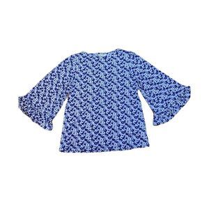 Purple Michael Kors Flower Top, bell sleeves